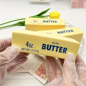 Super Soft Butter Toast Bread Squishy Toy, Stress Fidget Stick for Teens & Adults, Adorably Realistic Design, Funny Gag Gift for ADHD，Party Favor Gift,Fools' Day gift