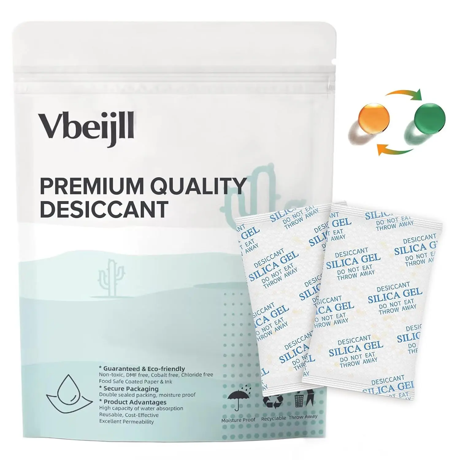 5 Gram (50 Pack) Silica Gel Packets, Desiccant, Moisture Absorbers