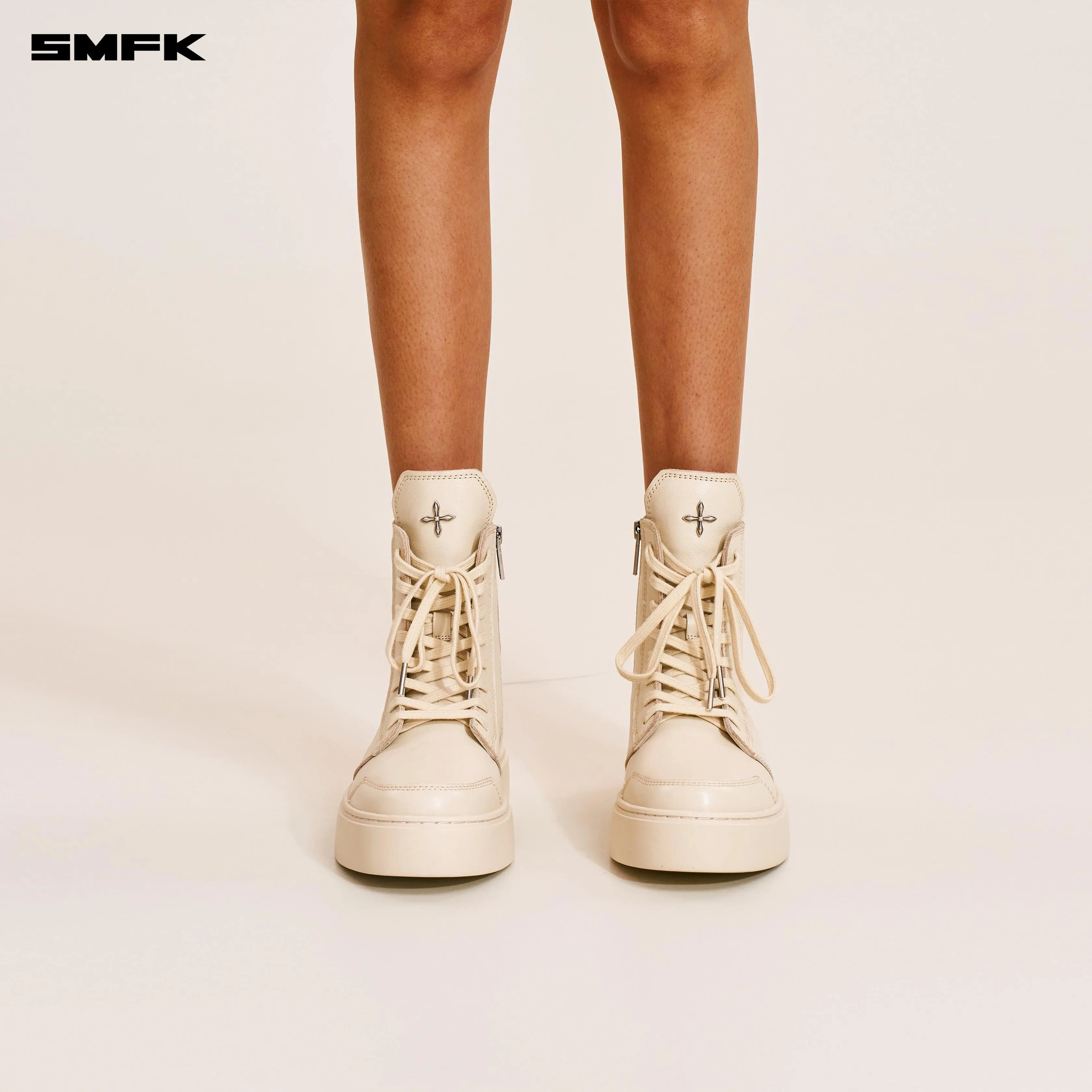 COMPASS RUSH LEATHER SNEAKER/HIGH Alpine White