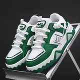 Men's PU Leather Casual Trainers - Low-Profile Lace-Up Low Top Casual Sneaker Flat, Street Style Shoes, Non-Slip, Cushioned, Lightweight All-Season Walking Shoes (CN39, CN40) for Men's Clothing Everyday Wear