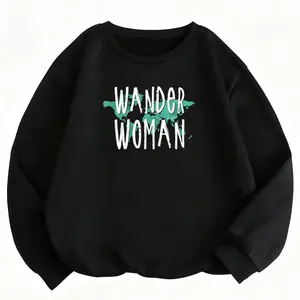 Wander Woman World Map Sweatshirt – Long Sleeve Travel Hoodie