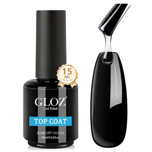 Gloz Top Coat for Gel Nail Polish, 15ML No Wipe Matte Finish, Soak off Nail Art Starter, Manicure Salon DIY at Home
