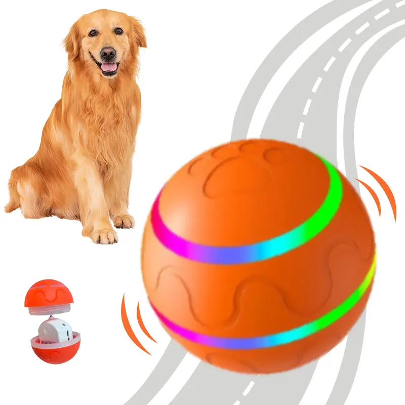 Tough Automatic Rolling Ball Dog Toy - Durable, Motion-Active, Auto-Move USB Rechargeable Gravity Toy for Small-Med-Large Dogs