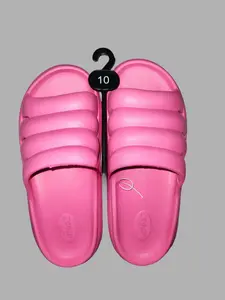 Women's Neon Beach Slides Sandals - Casual Slip-Ons for Summer Comfort & Style Size 10 Girl Walking Shoes
