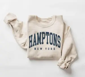 Hamptons City Sweatshirt, New York Pullover, Retro Varsity Aesthetic, Trendy Travel Destination Gift, Unisex Crewneck Sweatshirt