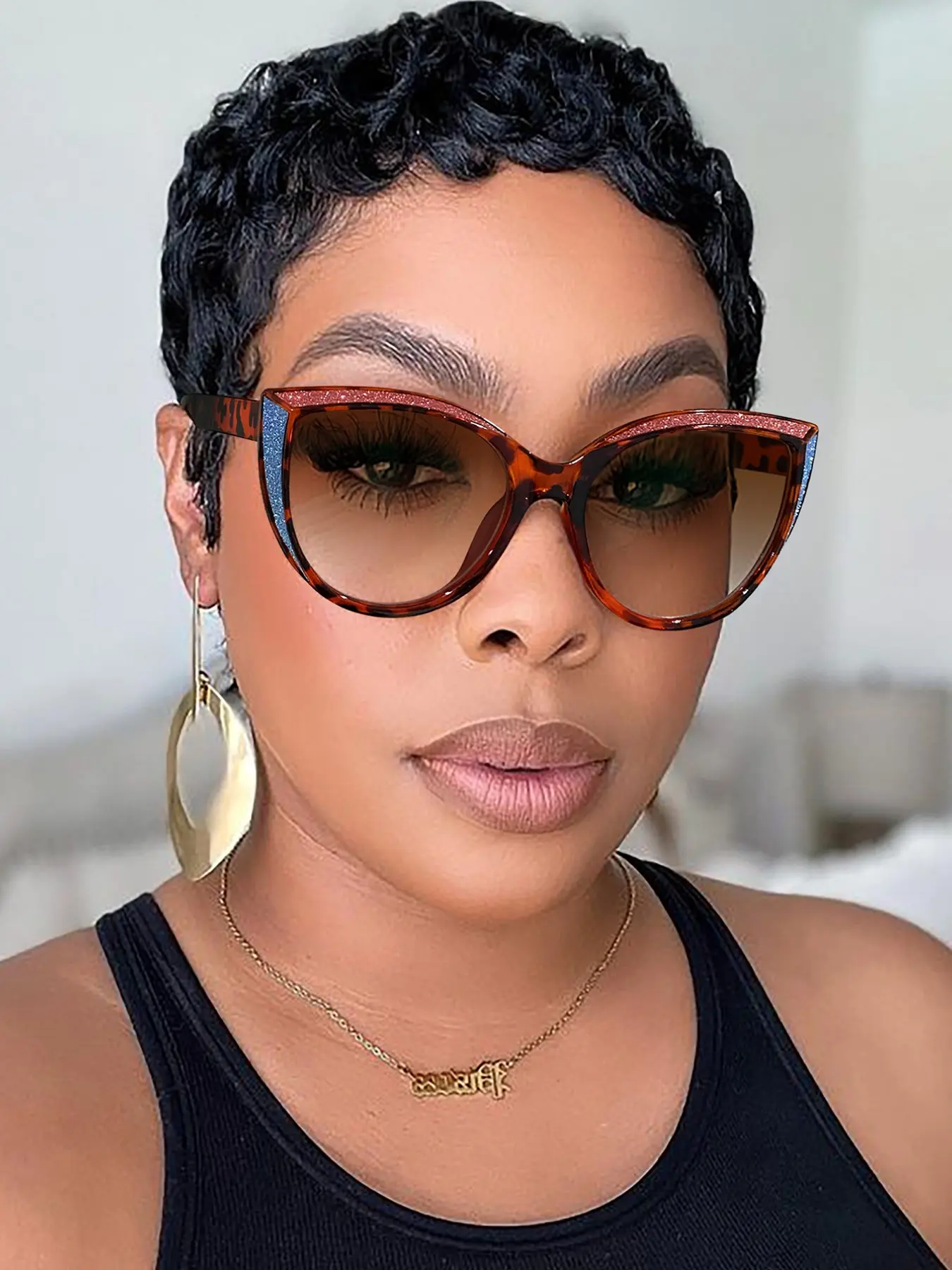 Women's Classic Cat Eye Colorblock Retro Sunglasses, Lightweight Casual Fashion, Suitable for Daily Commute, Summer Beach, Outdoor Activities