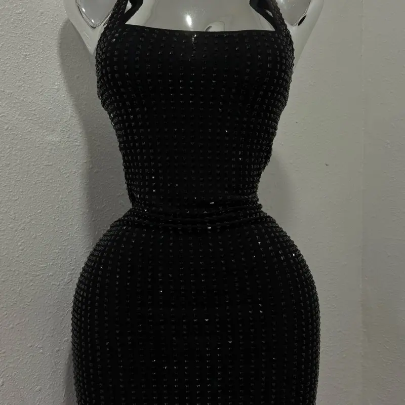 Black Rhinestone Dress Black Rhinestone Dress