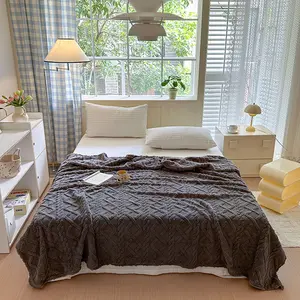 RoseKind Thin Blankets Soft Non-pilling Light Beige for 0-6 or Adults Air Conditioning Nap Car Warm Blankets Spring Summer Autumn Winter,soft elastic breathable