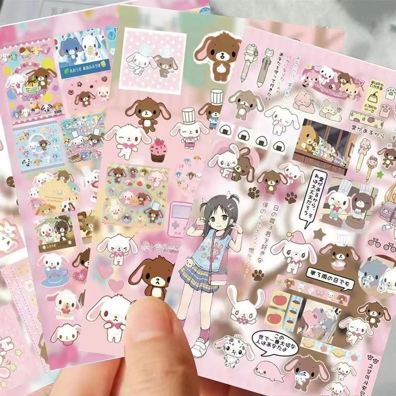 Cute Rabbit Sticker Set, 8 Pieces Creative Ancient Pop Cartoon Patch ...