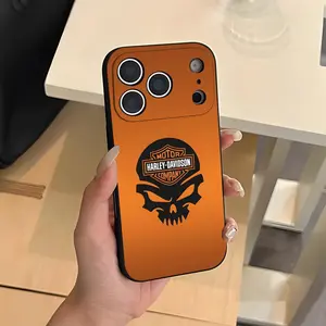 H-Harley-D-Davidson logo Phone Case For iPhone 17 Air 16 e Pro Max 15 14 13 Mini 12 Pro 11 Max Plus Black soft shell