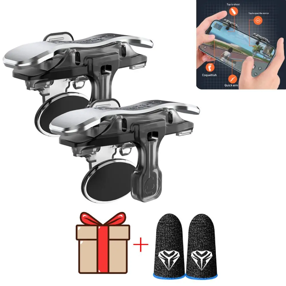 Mobile Game Trigger Controller, Low-Latency Mobile Gaming Buttons, Phone Game Controller for Faster Aim Shooting Shortcuts, Desk Setup Gaming Accessory