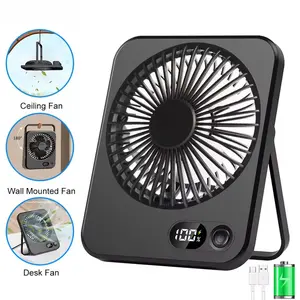 Desk Fan Portable Mini Fan Foldable Table Fan With 5 Gear USB Rechargerable Wall Fan Student Desktop Hang Fan For Office Home