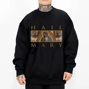 Mary Chicano Clothing VDG , Hiphop Rap Mexican Clothes Lowrider Oversized Graphic Tee Medium Heavy Sweatshirt Hoodie for Men & Women Full Size S-5XL Unisex Fit