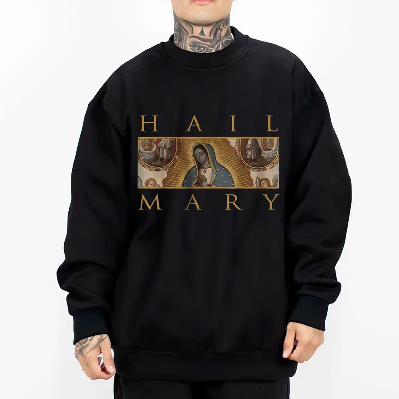 Mary Chicano Clothing VDG , Hiphop Rap Mexican Clothes Lowrider Oversized Graphic Tee Medium Heavy Sweatshirt Hoodie for Men & Women Full Size S-5XL Unisex Fit