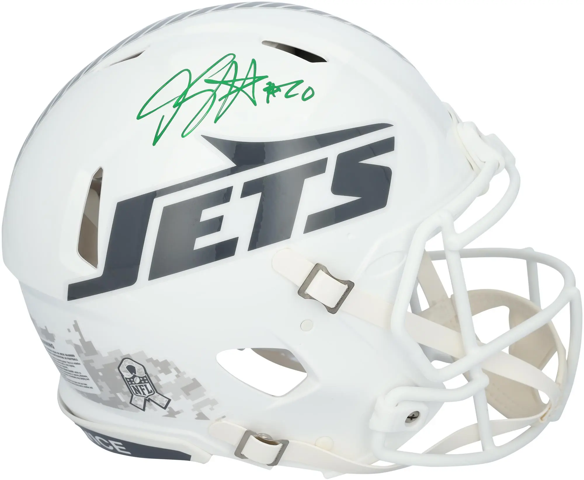 Breece Hall New York Jets Autographed Riddell 2024 Salute To Service Speed Authentic Helmet - Fanatics Authentic Certified