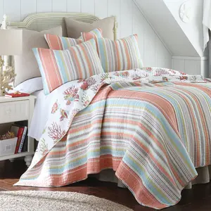 Brighton Coral Quilt Set