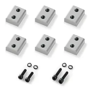 fathersdaygift VEVOR Rebar Cutter Blades, 6 Pcs Replacement Jaw Blades for 7/8Inch 22mm #7 Electric Rebar Cutter, Double-sided, CR12MOV High-Hardness Steel, Fast Efficient with Screws and Spring Washer, Silver