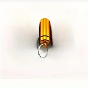 Outdoor Medicine Bottle, Aluminum Alloy Keychain Hanging Bottle, Mini Waterproof Small Medicine Can, Portable First Aid Pill Bottle, Sealed Can Bottle
