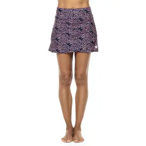 Women's Big Wave Swim Skort with Wrap Detail | Peachy Pink Etched Flowers