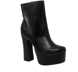 Chase+Chloe Chunky Platform Round Toe Mid Boots for Women Footwear Girl