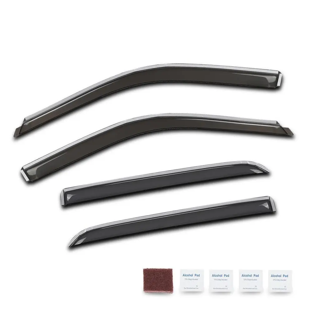 DOTCOM MOTOR Rain Guards Fit For 09-24 Ram 1500 2500 3500 Crew/Mega Cab Window Vent Visors