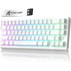 ATTACK  X68 HE 8000Hz Rapid Trigger Keyboard, 0.01mm RT Accuracy Wired Gaming Keyboard with  , Adjustable Actuation, Rapid Trigger, Snap Tap, RGB Lighting for PC/, White Contours