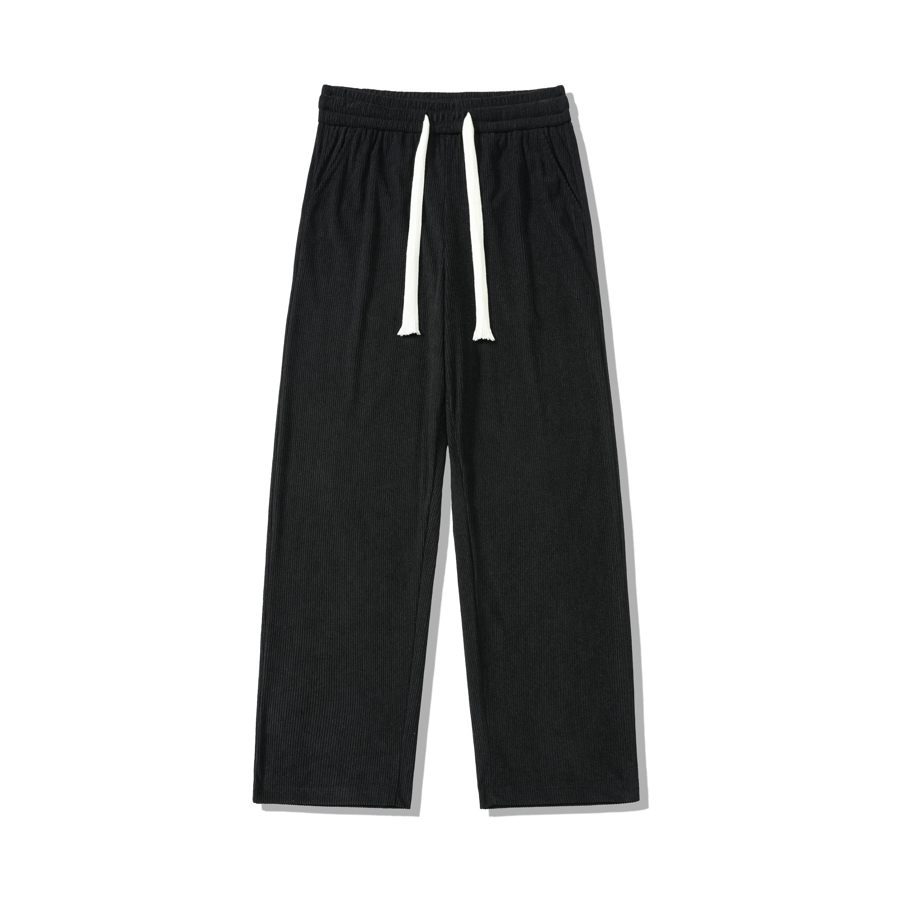 3-Pack Men’s Loose Straight Long Pants – Corduroy, Vintage Style, Versatile Casual Pants, Wrinkle-Resistant, Drapey Fabric