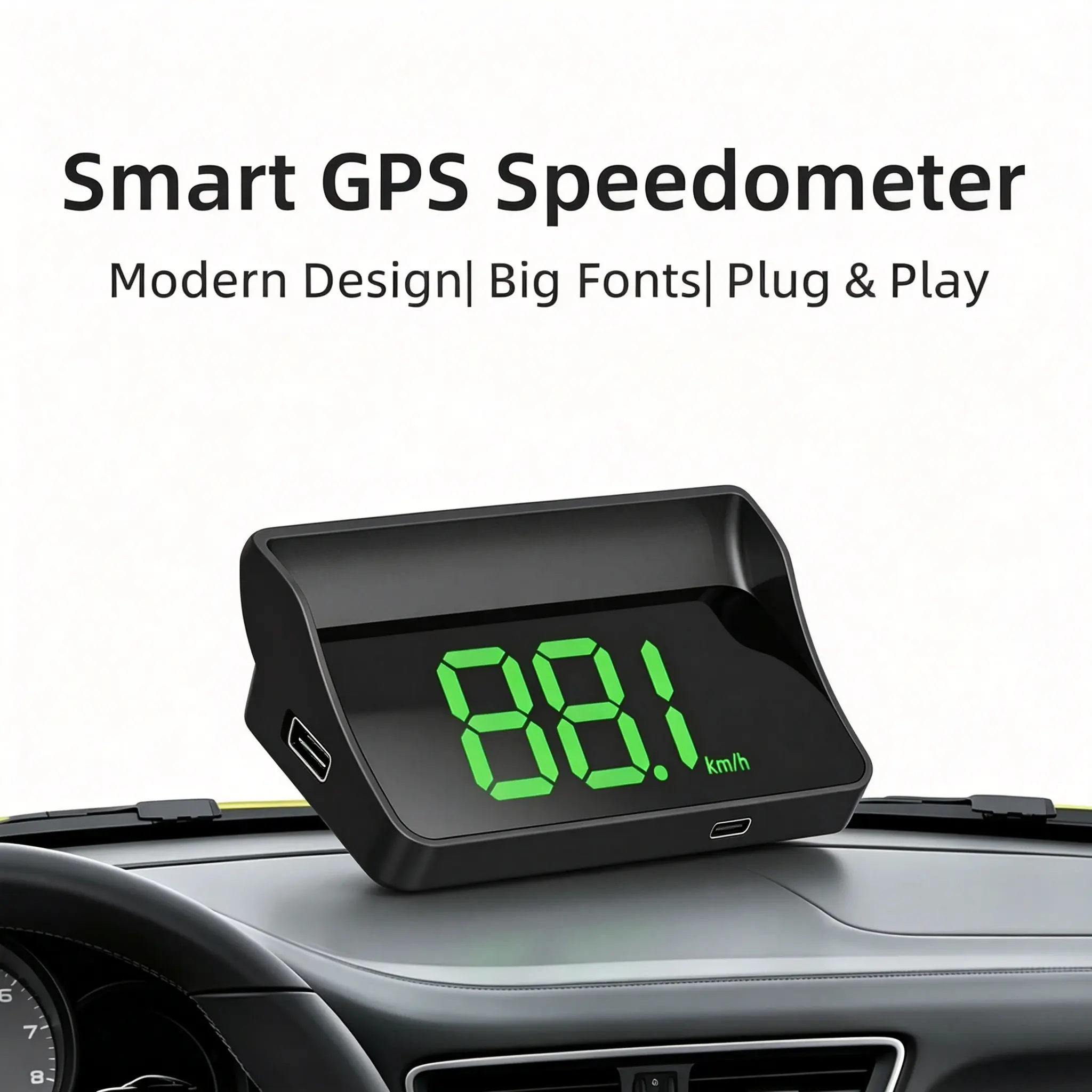 Car HUD Head-up Display, Head Up Display HD Projection, Real-time Speed Compatible with 99% of Car Models MPH Speed, Plug and Play Digital LED Display