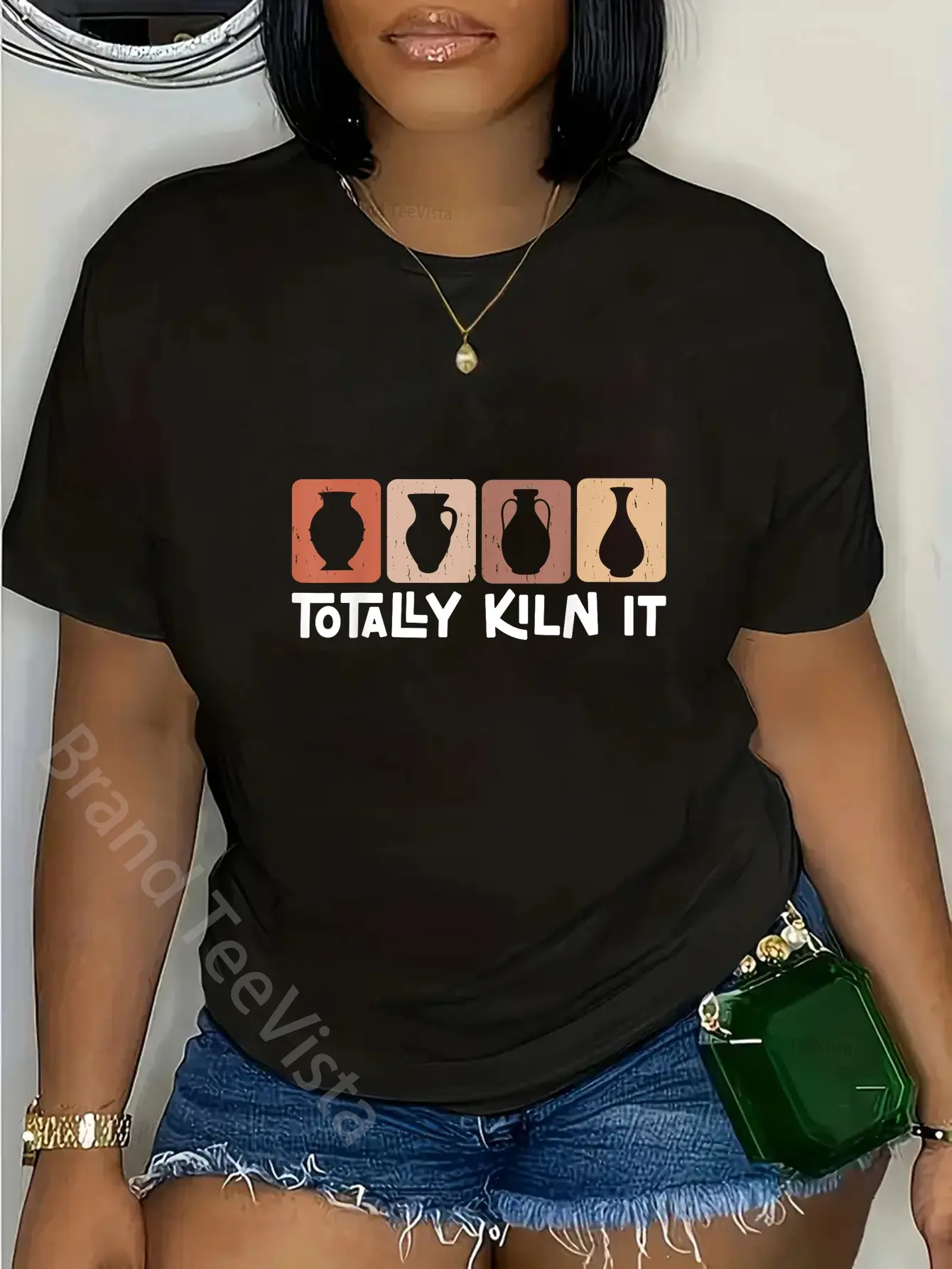 100% Cotton Totally Kiln It Pottery Lover Ceramic Artist T-Shirt - Black, X-Small, Unisex-Adults, Pottery Themed Adult T-Shirt, Short Sleeve, Crew Neck, Classic Fit, Polyester, Imported