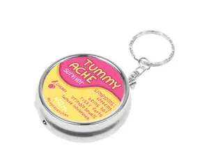 Page's Peaches Tummy Ache Pill Case Keychain with 3 Way Divider for Travel pill organizer