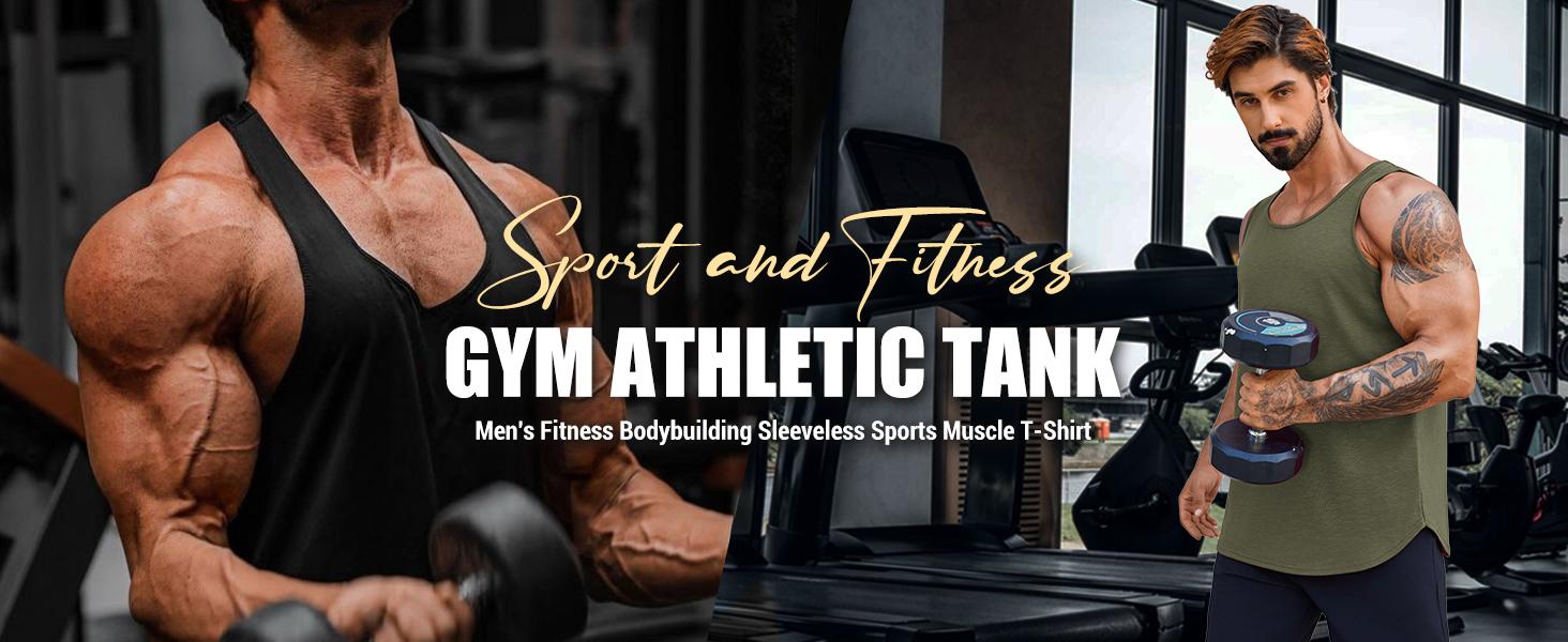 COOFANDY Men's Workout Tank Tops 2 Pack Gym Muscle Sleeveless Shirt Casual Stringer Athletic Tee Shirts Summer
