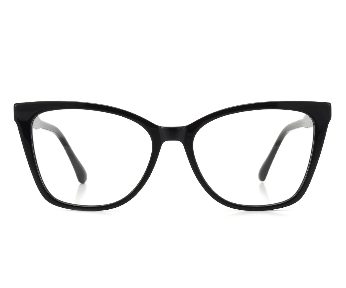 Unisex Lightweight Cat-Eye Eyeglass Frames - Composite Frame, Prescription Lens Compatible, Spring-Style Fashion Accessory for Everyday Wear, Unisex Fit, Upswept Silhouette, Polycarbonate
