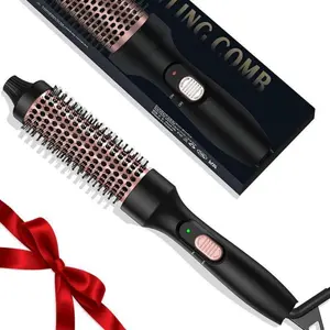 Deals For You Days,Negative Ion Single Thermal Brush 1.5 Inch Wavy Thermal Brush,3 Temps Hot Hair Brush Traveling,Comfort Curling Irons Double Ptc Technology Black