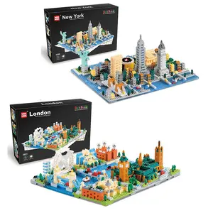 DIY Creative City Street View Building Blocks Set, 1 Box City Architecture Building Blocks Toy, Building Toys for Teens and Adults