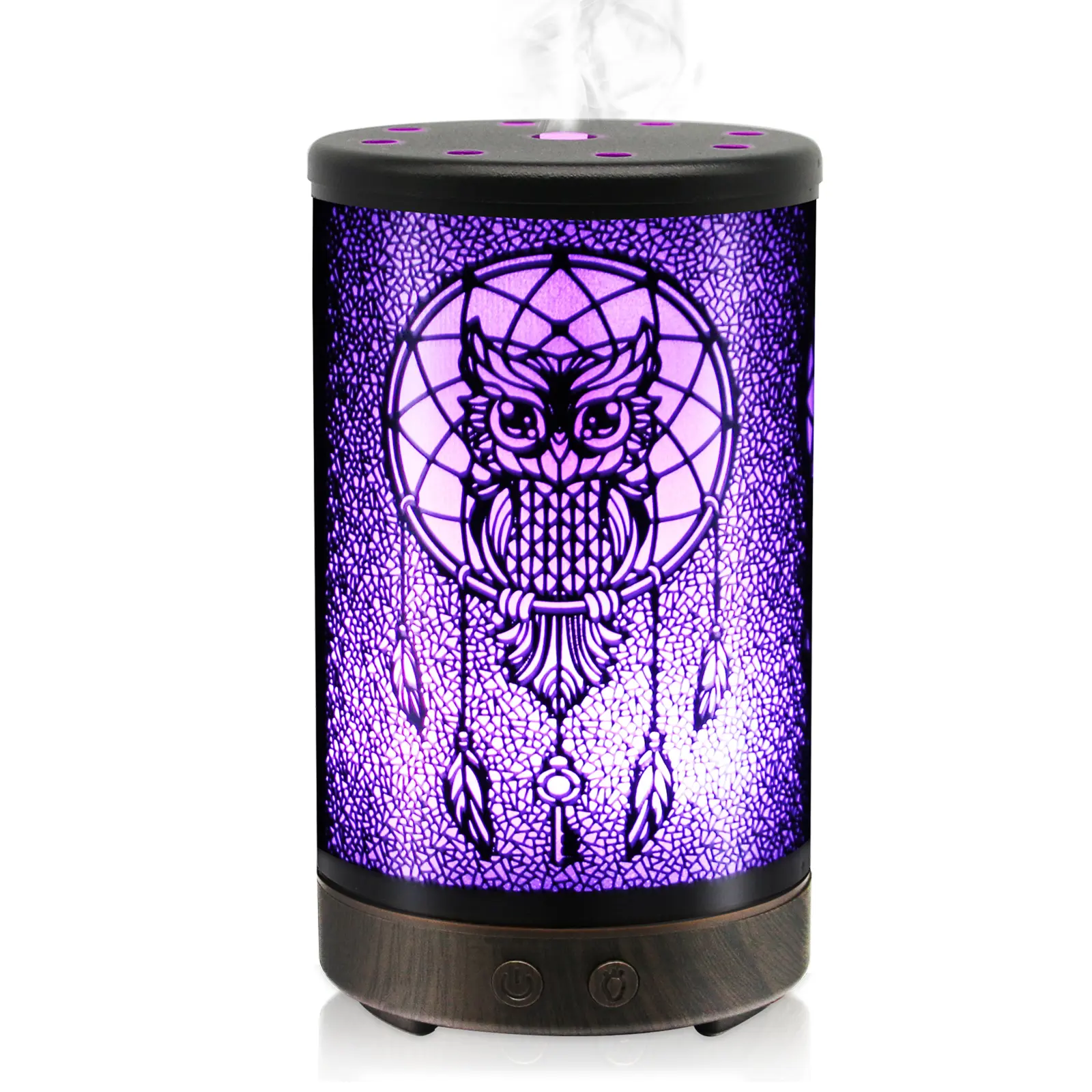 DAROMA Essential Oil Diffuser with Owl/Skull Design, 100ml, Metal Aromatherapy Ultrasonic Cool Mist Humidifier, LED Mood Light, Waterless Auto-Off
