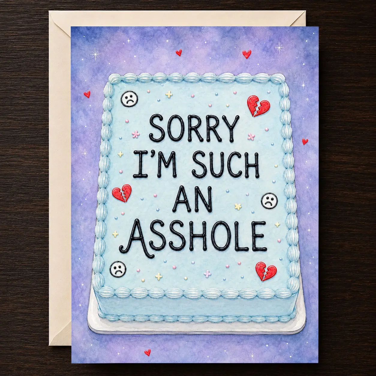 Sorry I’m Such an A**hole Greeting Card - Funny 5x7 Blank Apology Card