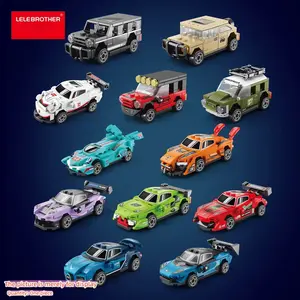Mini Car Model Bounce Building Block Toy, Finger Puzzle Speed & Passion, Stress Relief Assembly Gift, Racing Car Construction Set