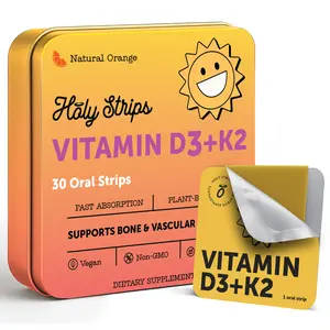 Holy Strips Vitamin D3+K2 - Natural Supplement for Bone & Heart Health and Wellness Healthcare Dietary Bathroom