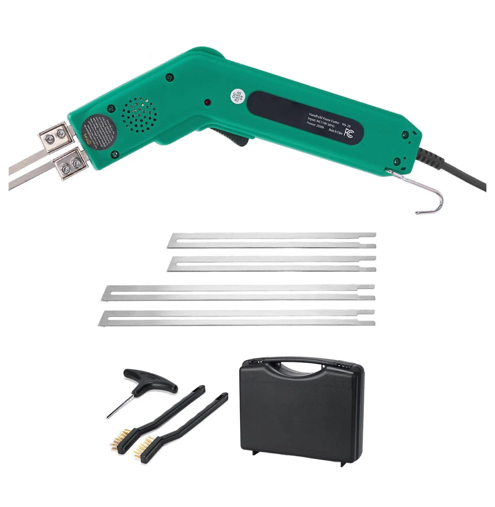 Knife Foam Cutter 200W - Electric Styrofoam Cutter Tool, Adjustable Temperature 122-932F with 6" & 8" Blades for KT Board, Polyethylene, Sponge, Rubber Default