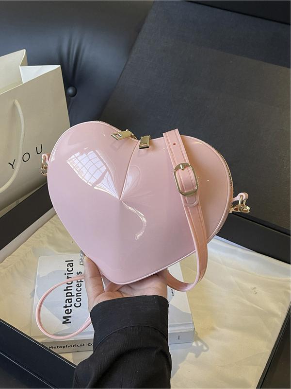 Elegant Heart-Shaped Shoulder Bag for Women, Glossy Design Crossbody Purse, Perfect for Shopping, Stylish Ladies' Accessory, Elegant Bags Elegant Heart-Shaped Shoulder Bag for Women, Glossy Design Crossbody Purse, Perfect for Shopping, Stylish Ladies' Accessory, Elegant Bags