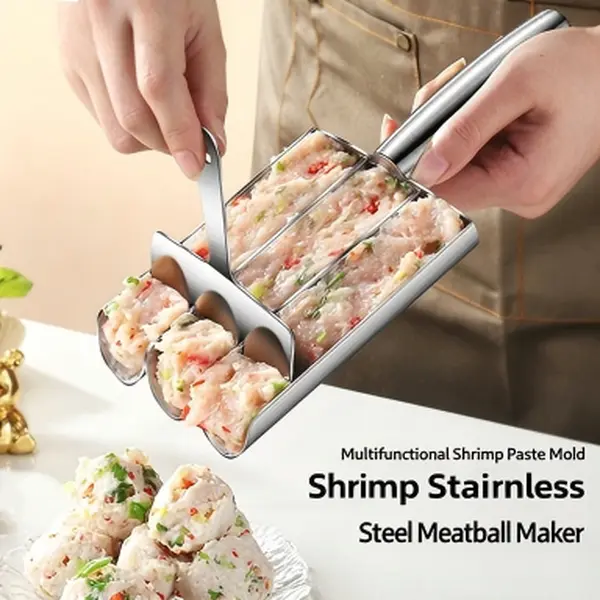 304 Stainless Steel Single & Triple Tube Meatball Maker Scoop, Food‑Grade Kitchen Gadget for Meatballs, Shrimp & Fish Balls, Easy to Clean