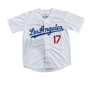 Blue Vintage Style Baseball Jersey with Red Number 17, Baseball Jerseys, Gift For Fan