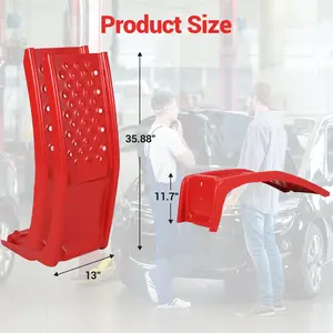 Heavy Duty 8" Low Profile Steel Car Ramps – 8000 LBS Total Capacity (4000 LBS Per Ramp), Non-Slip Surface for Enhanced Safety, 2 Pack in Red – Ideal for Oil Changes, Tire Rotations & General Vehicle Maintenance – Portable & Sturdy Auto Service Ramps