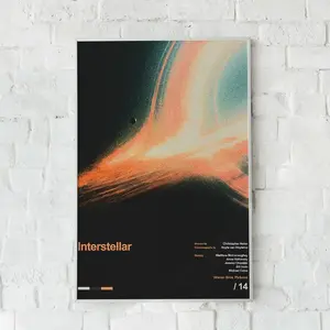 Unframed Interstellar Movie Poster, Sci-Fi Film Wall Art Print, Space Galaxy Aesthetic Decor, Modern Cinema Poster Gift