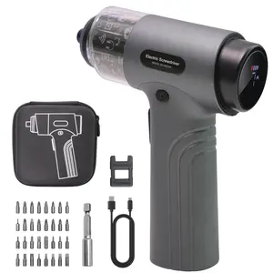 Cordless Electric Screwdriver Set with 32 Bits, Digital Screen, LED Light, 7 Torque Settings, 2500mAh Rechargeable Battery, 1/4'' Hex, Mini Electric Tool Kit for Home, Furniture, Electronic Repair