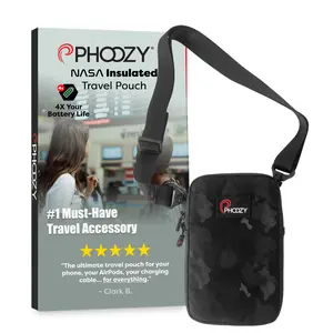 PHOOZY Orion Insulated Tech Pouch For Travel - NASA Insulation Protects Your Phone, AirPods and Other Devices. Weatherproof X-Tech Shell with RFID Blocking Pocket for Complete Protection