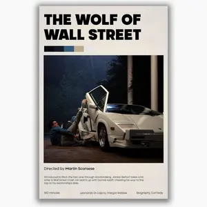 Auetrcls The Wolf of Wall Street Poster - 8"x10" to 30"x30" Lightweight Art Prints on Premium Archival Paper - New[UnFramed] Abstract Face Design Modern Home Decor