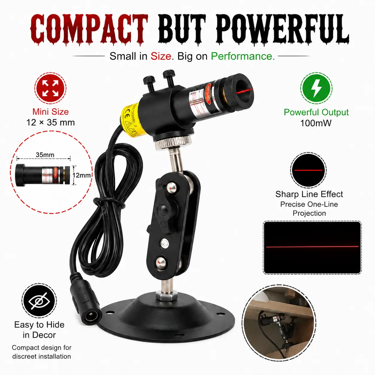 Halloween Laser Swamp Light Works with Low Lying Fog Machine (Not included), Laser Projector Laser Pointer High Power Waterproof 360-Degree Adjustable Halloween Decor Creepy Haunted House Decor Garden DIY Halloween Witch Decorations for Yard