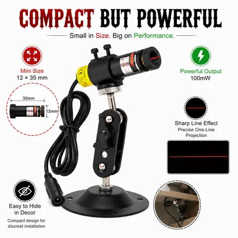 High-Power Waterproof Halloween Laser Projection Light with 360-Degree Adjustable Bracket, Marker Function, Workshop-Station Effect Compatibility, Low-Lying Fog Machine Compatibility (Not Included), Cutting-Ready Outdoor/Indoor Haunted House Yard Decor