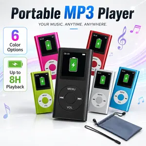 Portable MP3 Player, Mini Music Player With Pouch & Wrist Strap, Up To 8 Hours Playback, Lightweight Pocket Audio Player For Workout, Study, Travel & Daily Use